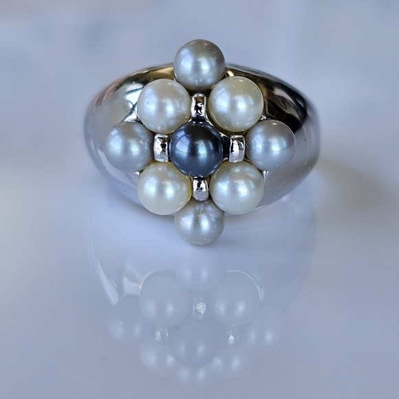 Genuine Honora Pearl Ring Sterling Silver Size 7!